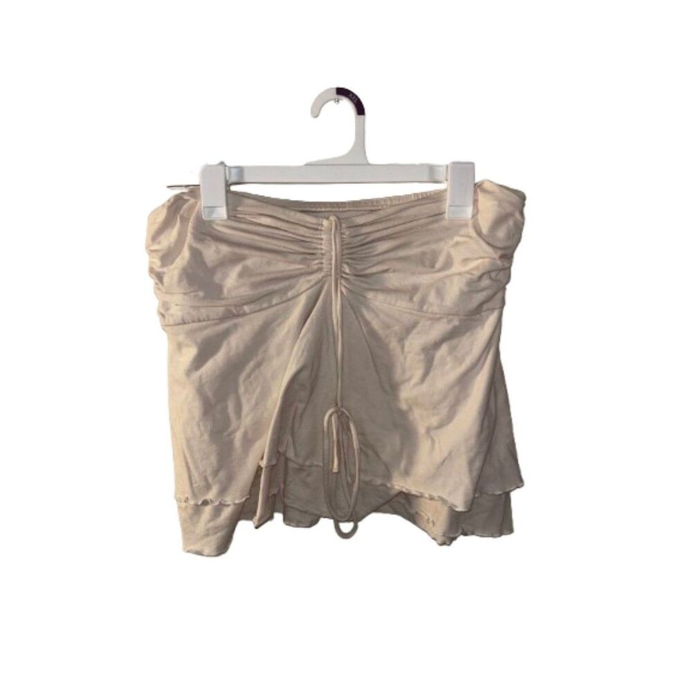Wild Fable Versatile Beige Convertible Tube Top or Mini Skirt Lettuce Edge